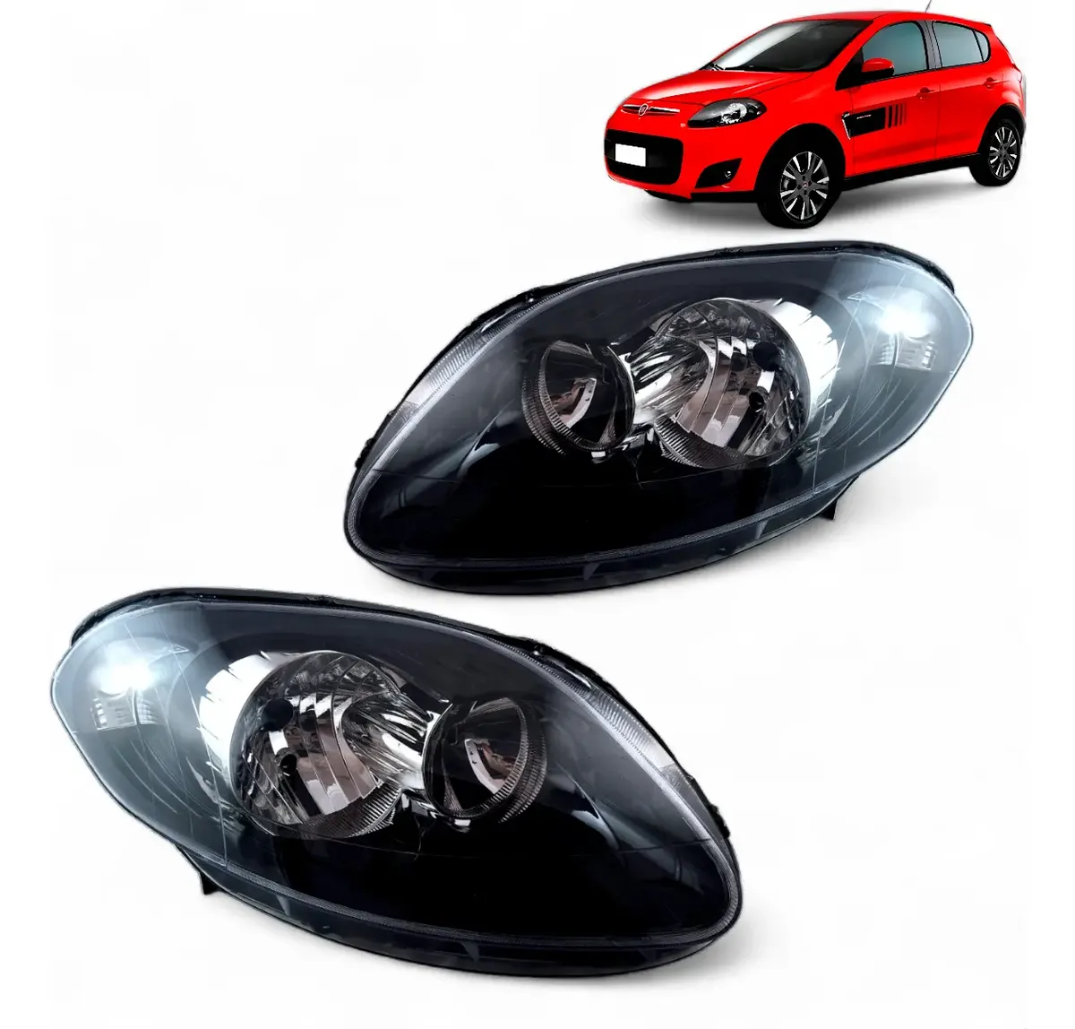 farol fiat palio modelo novo fume - foto 2 de 5